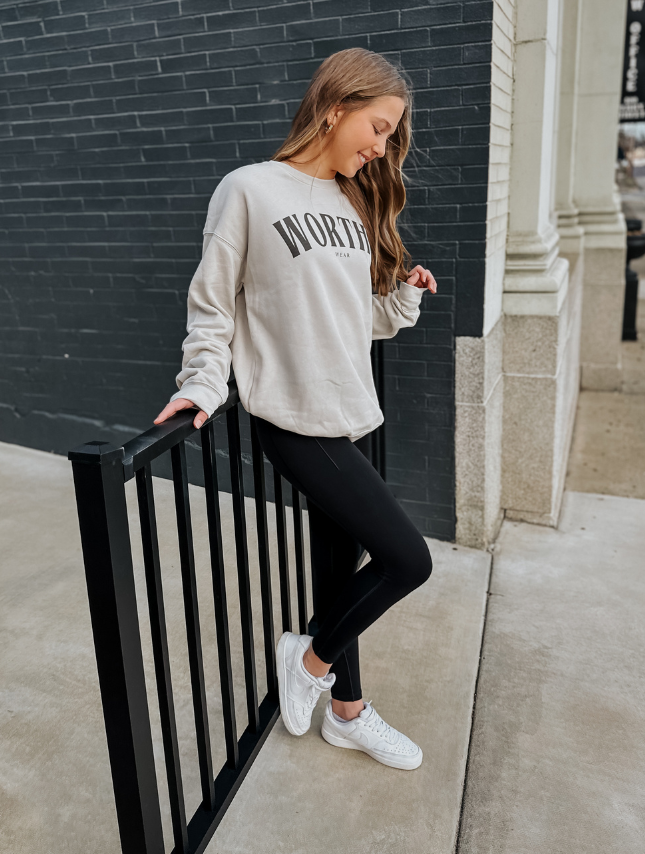 Worthy Wear Brand Sweatshirt - Sand