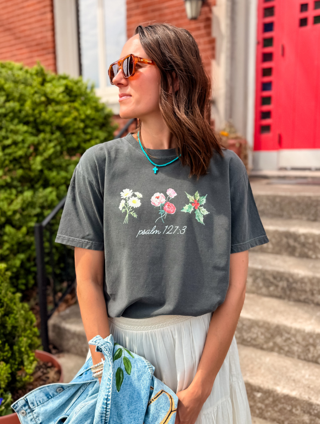 Custom Birth Flower Tee