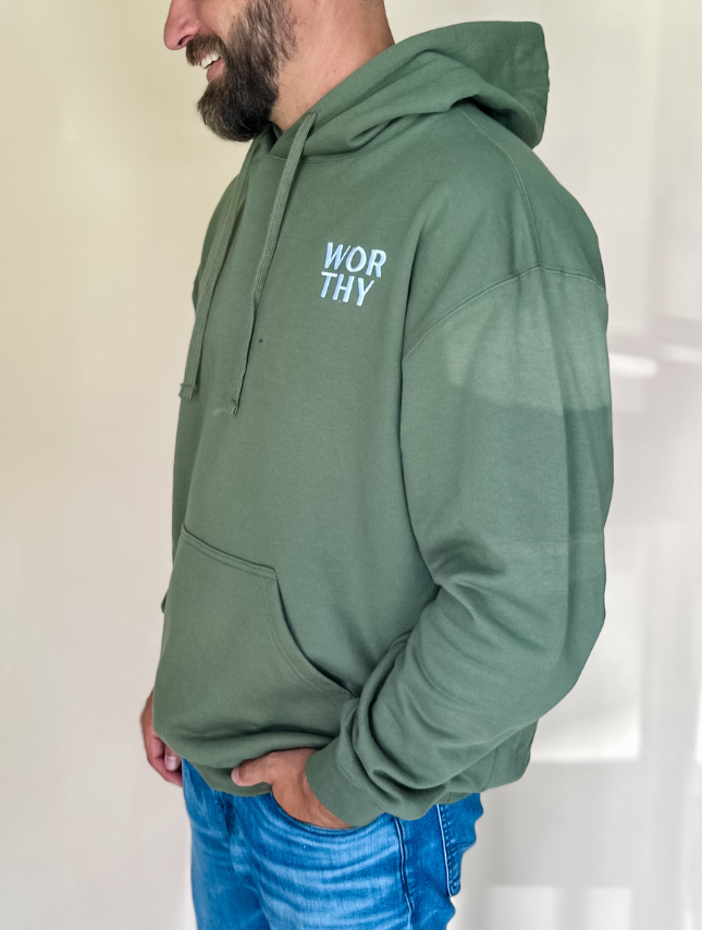 Worthy Embroidered Hoodie - Military Green