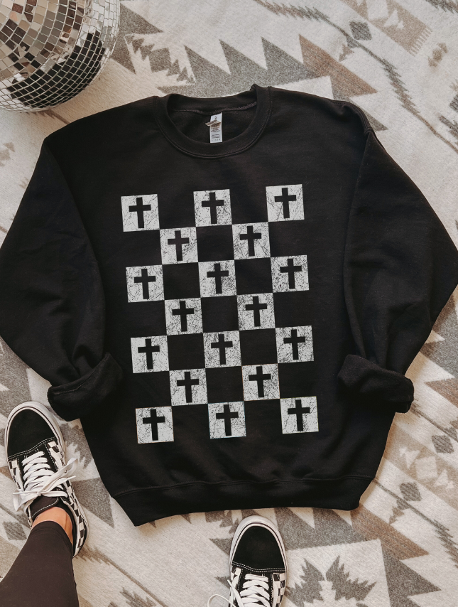 Bold Crosses - Black Sweatshirt