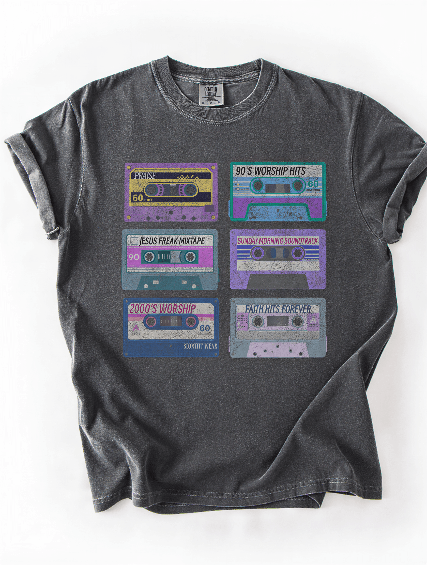 flat lay of Worship Tapes Tee