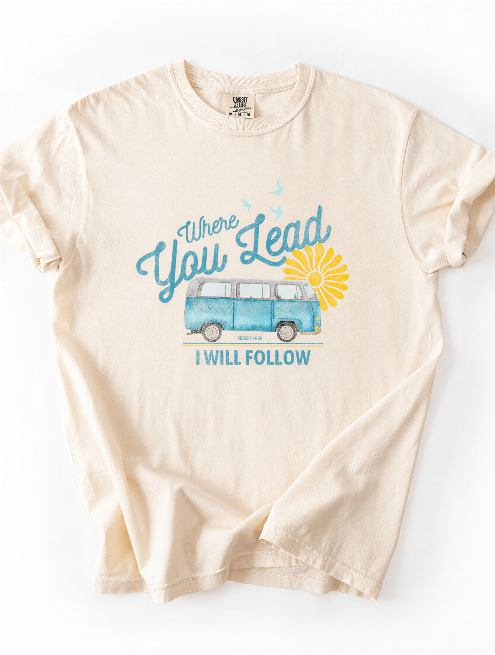 flay lay of where he leads tee