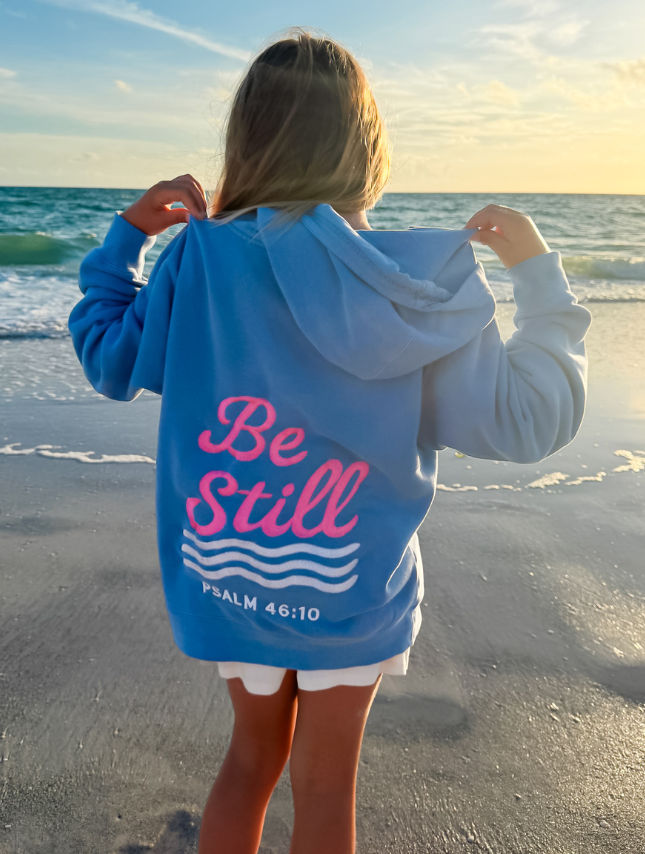 Be Still Embroidered Hoodie - Youth