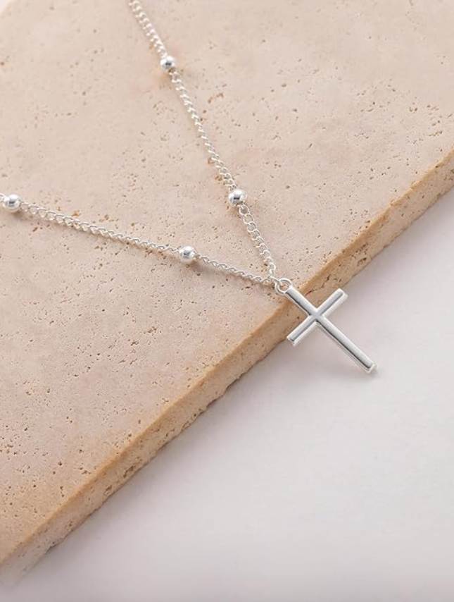 Silver Dainty Cross Necklace