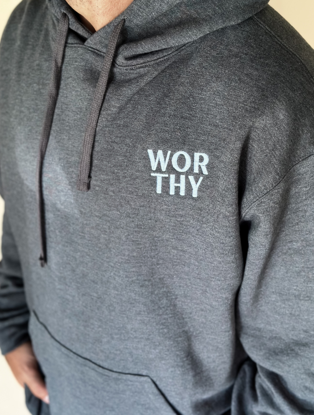 Worthy Embroidered Hoodie - Charcoal