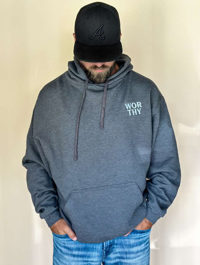 Worthy Embroidered Hoodie - Charcoal