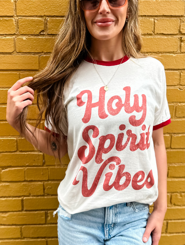 Holy Spirit Vibes Ringer Tee