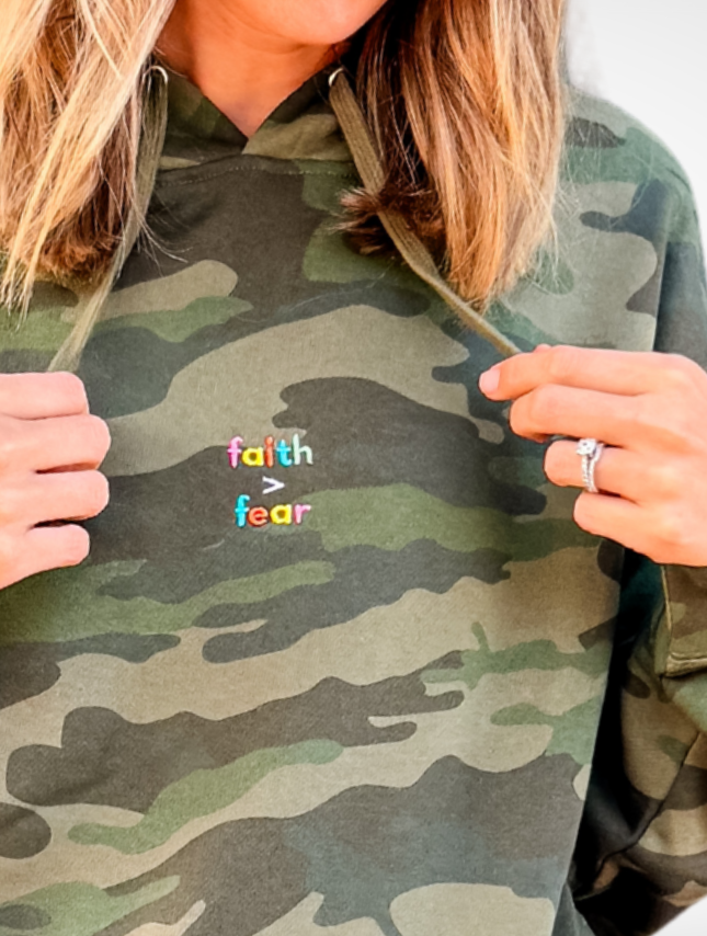 Faith > Fear Embroidered Hoodie