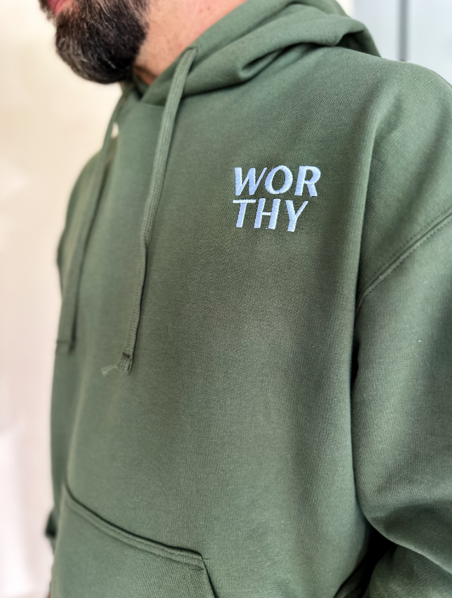 Worthy Embroidered Hoodie - Military Green