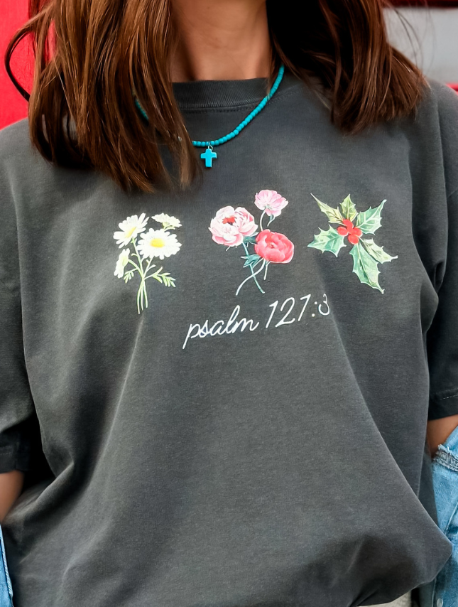 Custom Birth Flower Tee