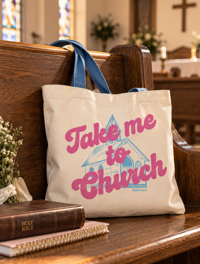 Take Me To Church Tote Bag