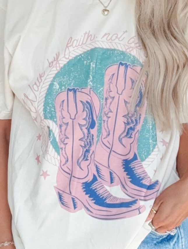 Walk By Faith Boots Tee - Nicole x Worthy Wear