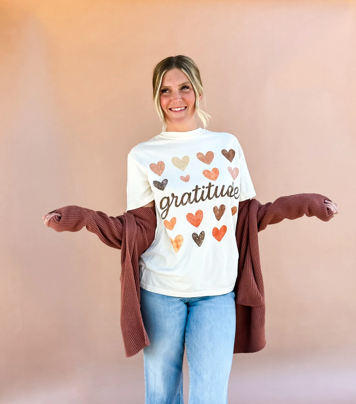 model wearing Fall Gratitude Tee