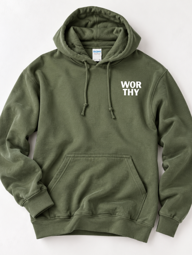 Worthy Embroidered Hoodie - Military Green