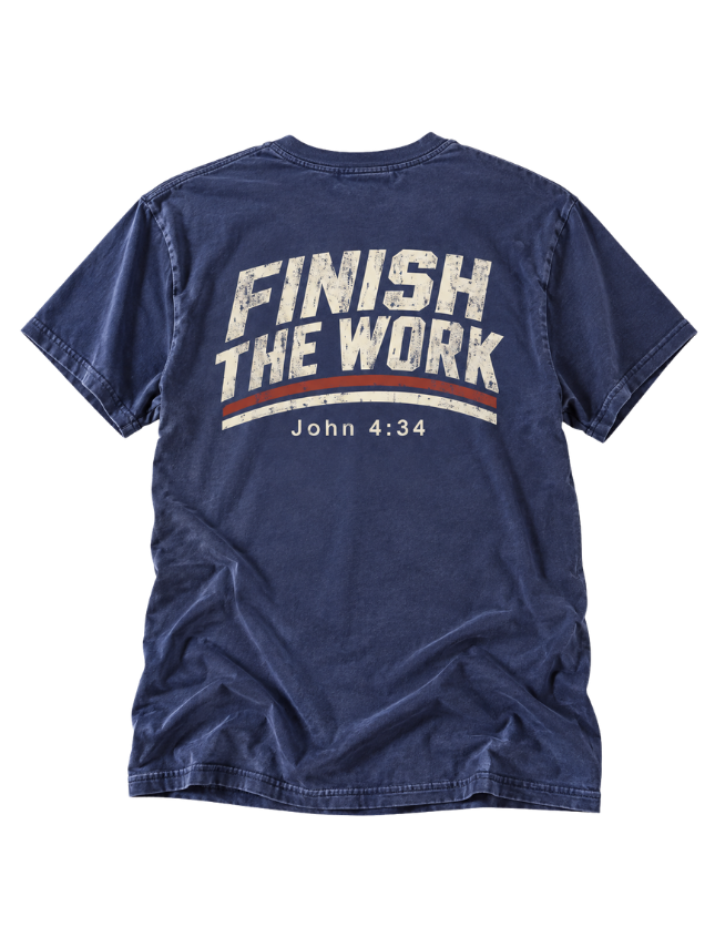 Finish The Work Tee - Denim