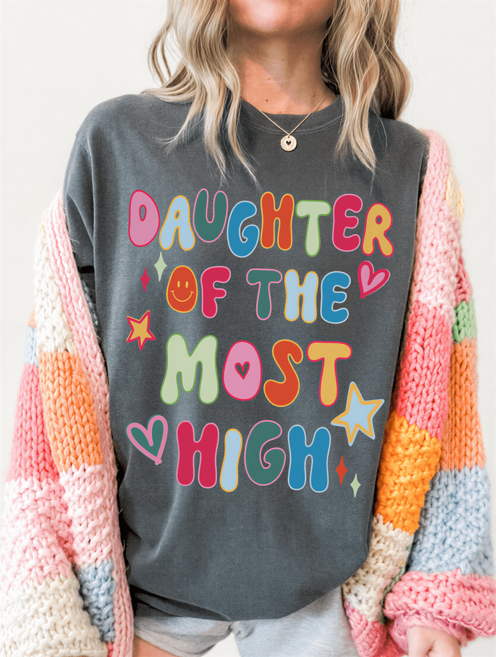 model wearing Daughter of the Most High Tee