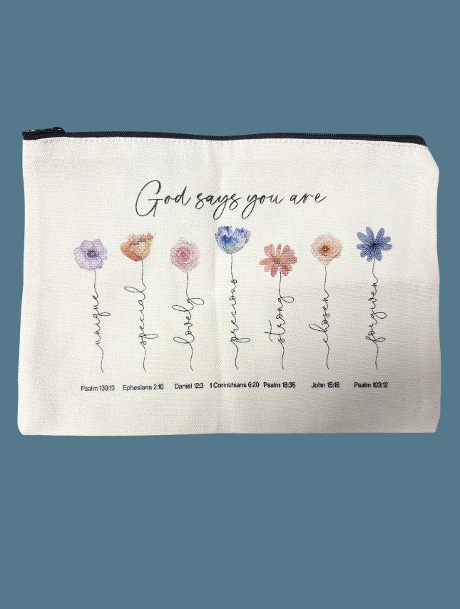 God Says You Are Makeup Bag