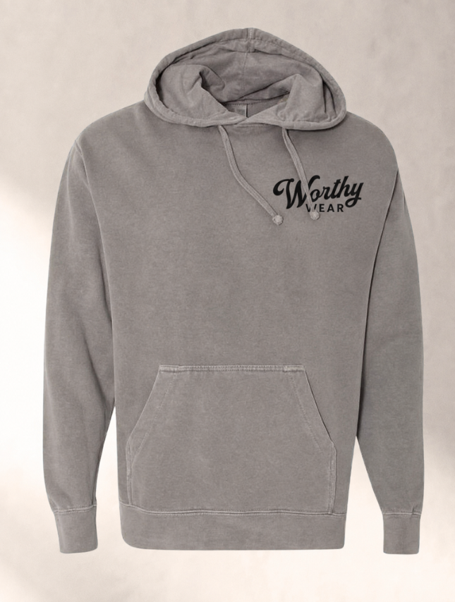 Embroidered Worthy Wear Washed Hoodie