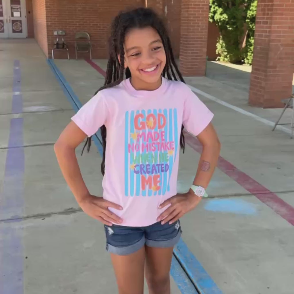 girl wearing made no mistake tee